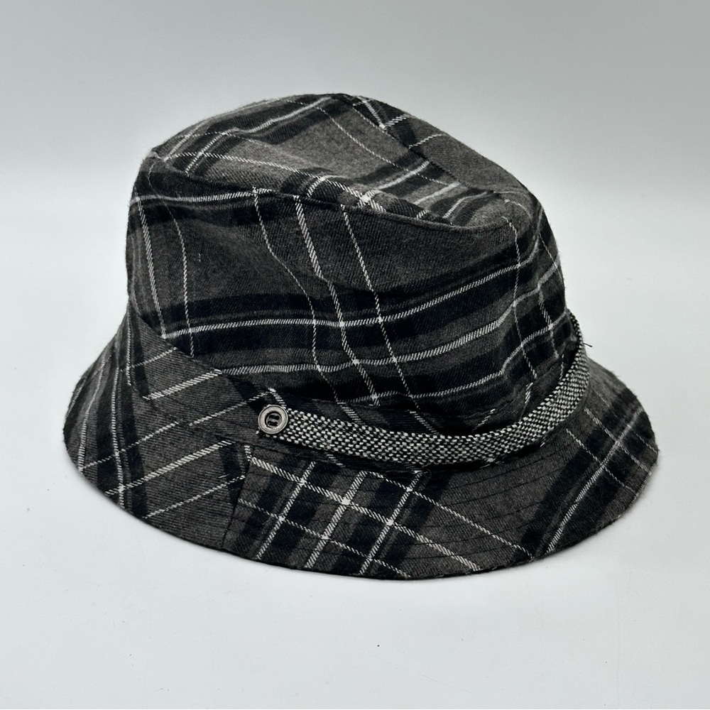 Vintage August Hats Gray Plaid Fedora Hat